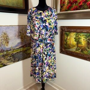 🐠 SUITE 7 Multicolor Abstract Midi Dress